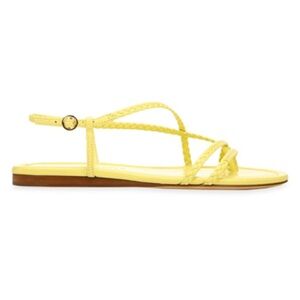 VERONICA BEARD Soia Braided Flat Slingback Sandals Sz 7 Yellow